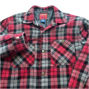 Vintage JC Penny Big‎ Mac Men's Small Red Plaid Insulated Flannel Workwear Read
